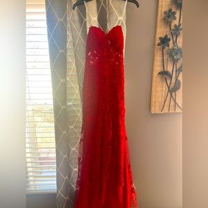 Camille La Vie Red Corset Prom Dress